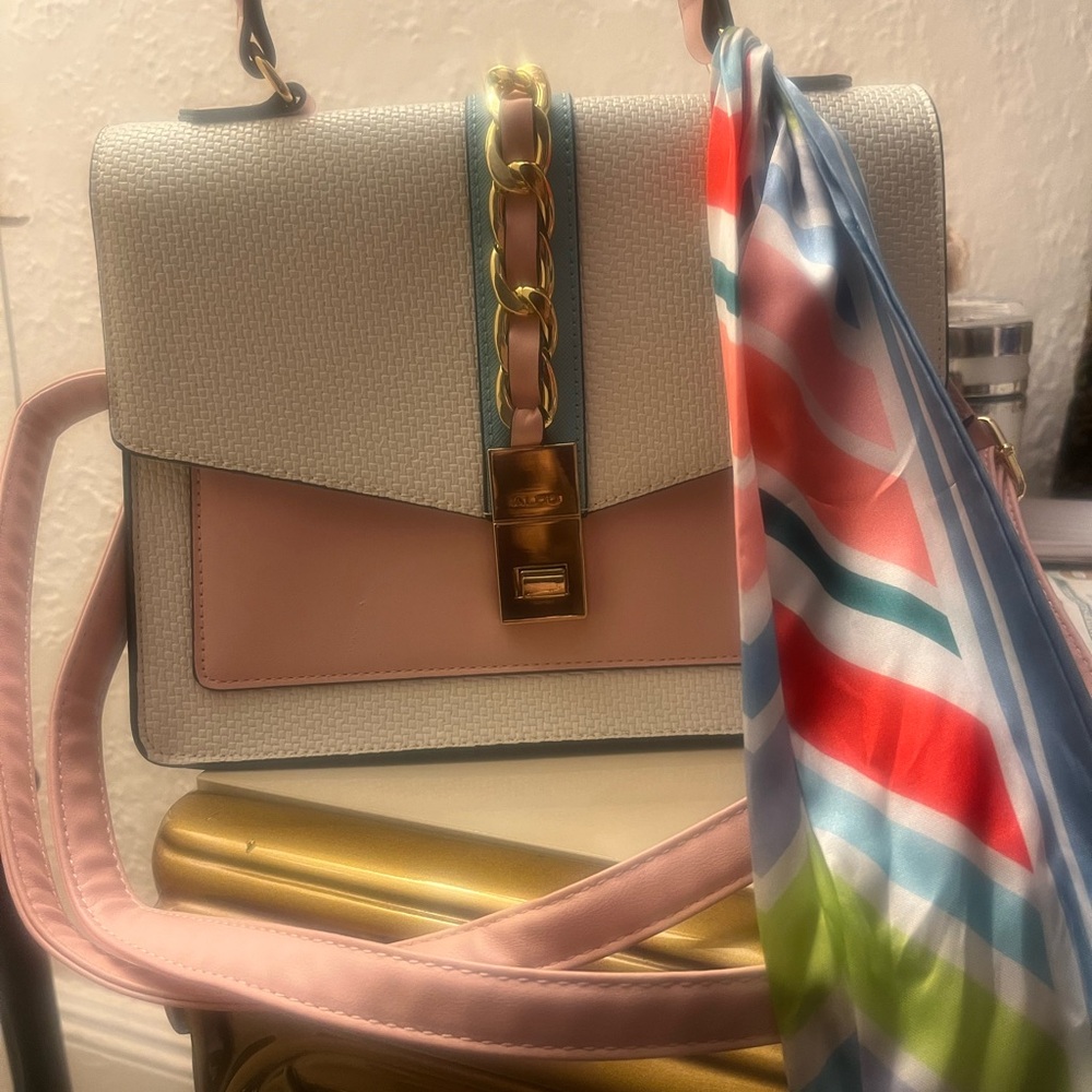 ALDO Elegant Pink and White Women's Bag